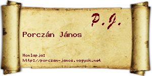 Porczán János névjegykártya